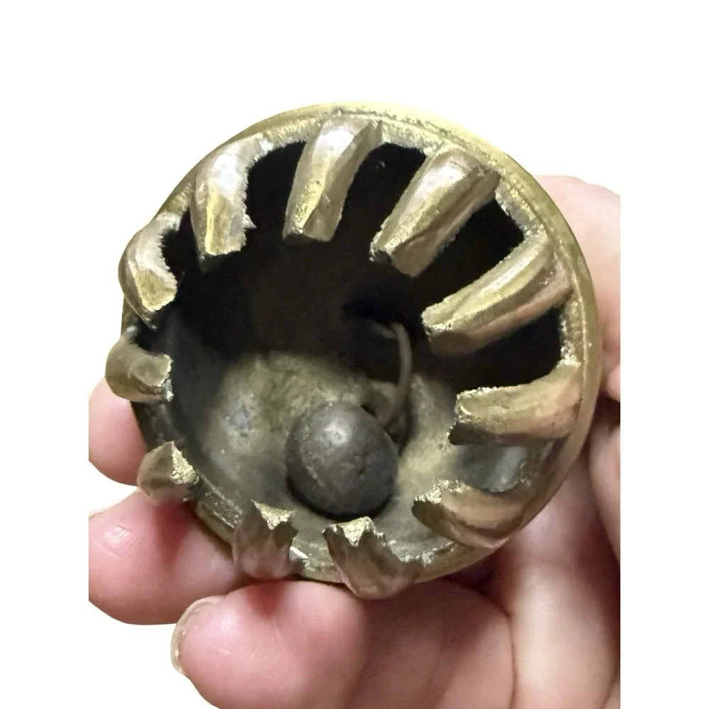 Vintage‎ Etched Brass Claw Prayer Bell For Meditation Yoga Decor